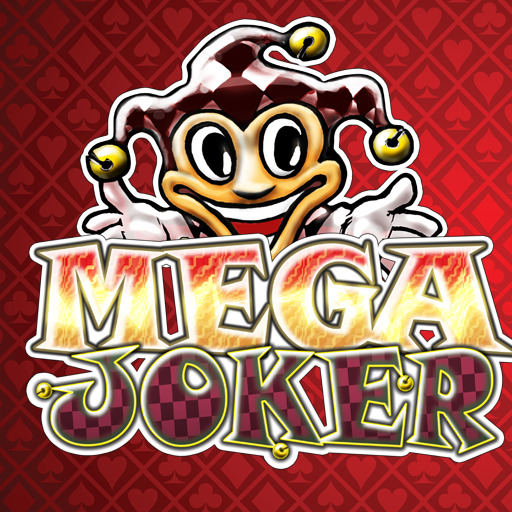 Mega Joker kasinopelin logo. Kasinomainen jokerihahmo.