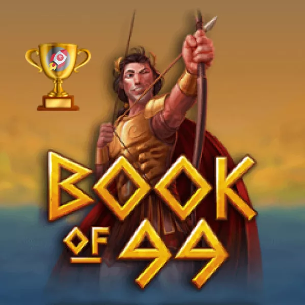 Book of 99 pelin logo ja "Paras palautusprosentti kasinopeleissä" palkinto